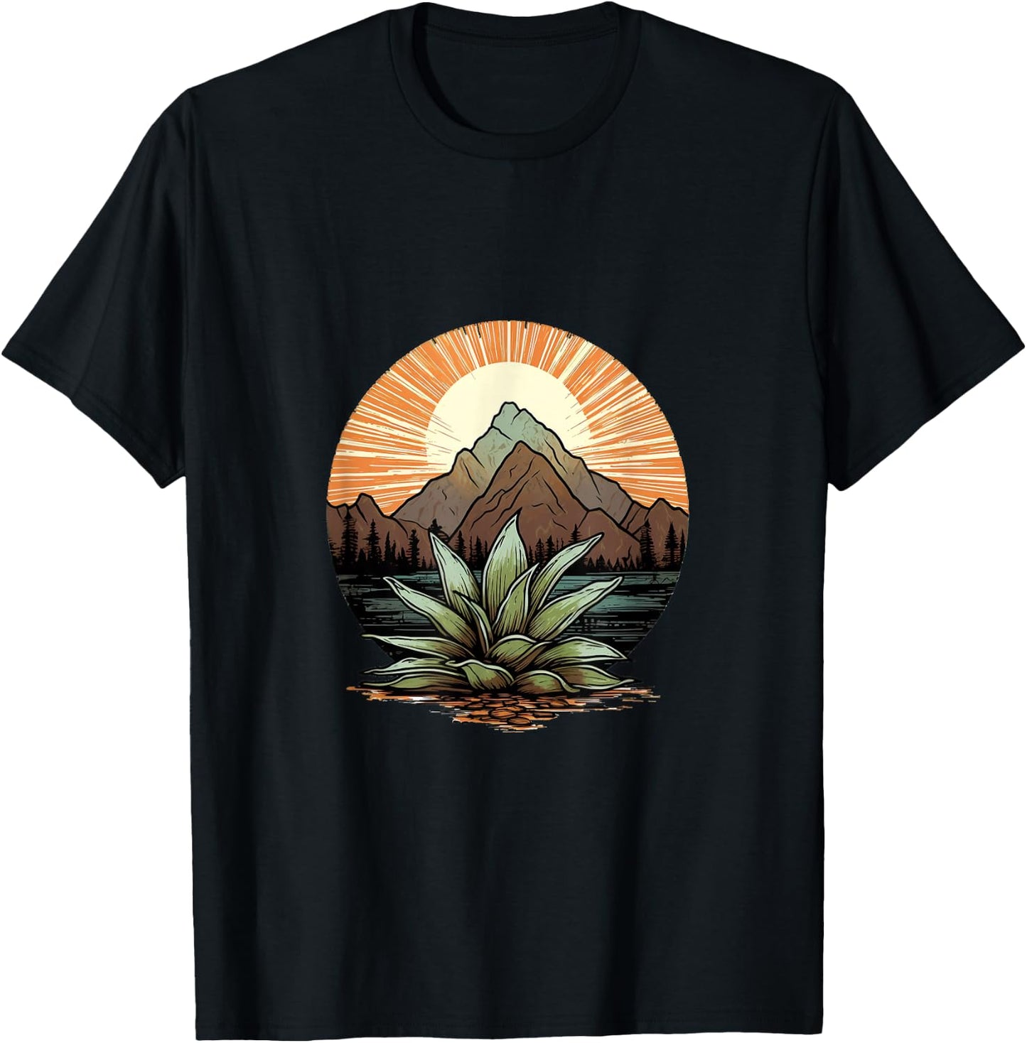 Agave Plants Silhouette Agave Plant Collector Mexican T-Shirt - T-Shirt | Black