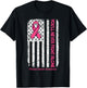 You'll Never fight Alone Flag Pink Breast Cancer Awareness T-Shirt - T-Shirt | Black