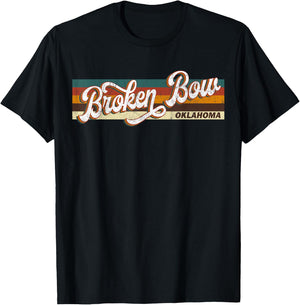 Retro Vintage 80s 70s Broken Bow Retro Oklahoma T-Shirt - T-Shirt | Black