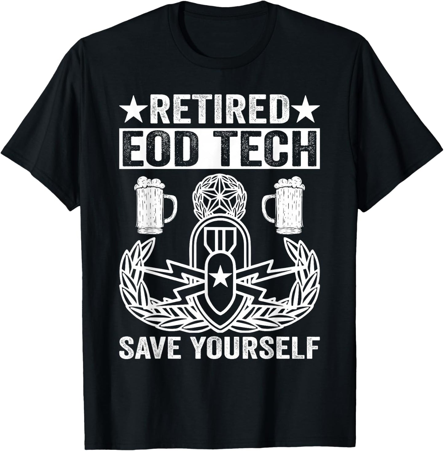 Funny Bomb Technician Retired Eod Tech T-Shirt - T-Shirt | Black