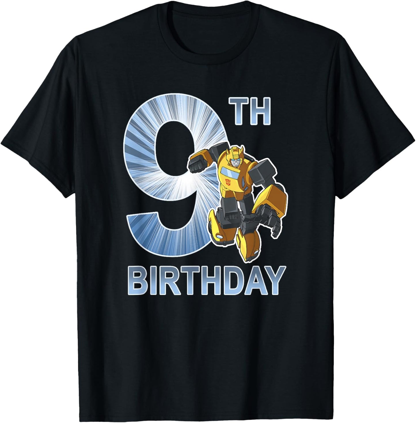 Transformers Bumblebee 9th Birthday Light Fill Poster T-Shirt - T-Shirt | Black
