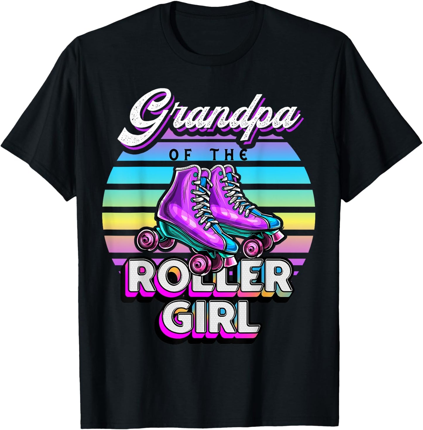 Grandpa Roller Girl Roller Skating Birthday Matching Famil T-Shirt - T-Shirt | Black