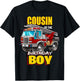 Cousin of the Birthday Boy Matching Family Fireman Firetruck T-Shirt - T-Shirt | Black