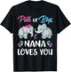 Pink Or Blue Nana Loves You Elephants Gender Reveal Family T-Shirt - T-Shirt | Black