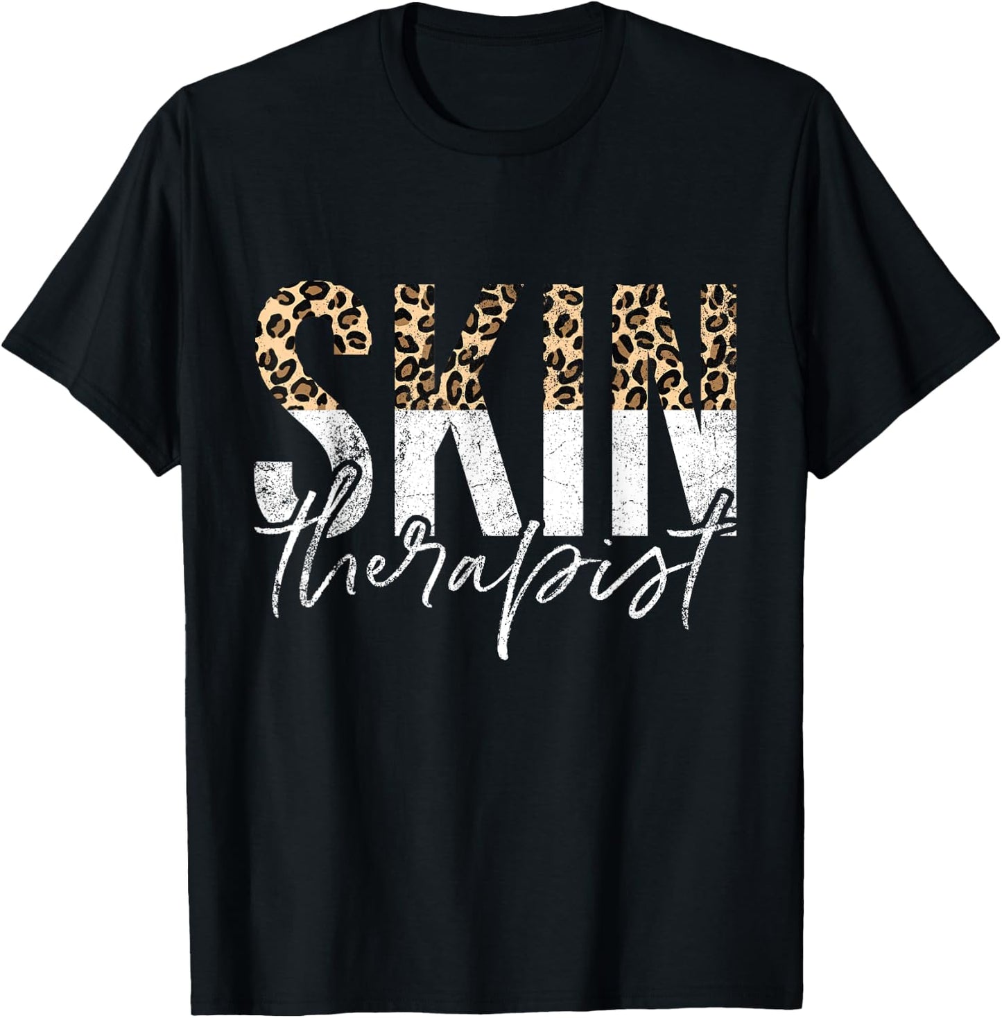 Vintage Skin Therapist Skincare Leopard Skin Esthetician T-Shirt - T-Shirt | Black