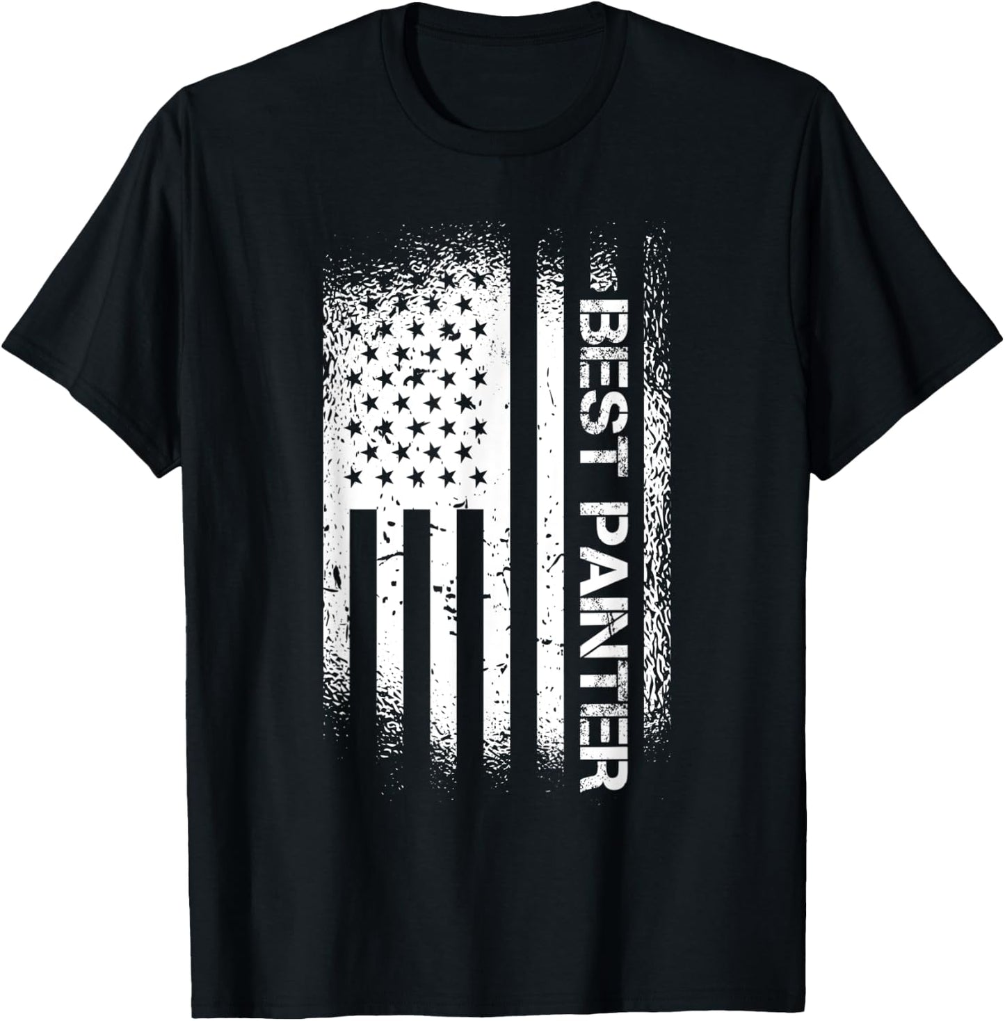 Patriotic Best Painter With American Flag Women Men T-Shirt - T-Shirt | Black