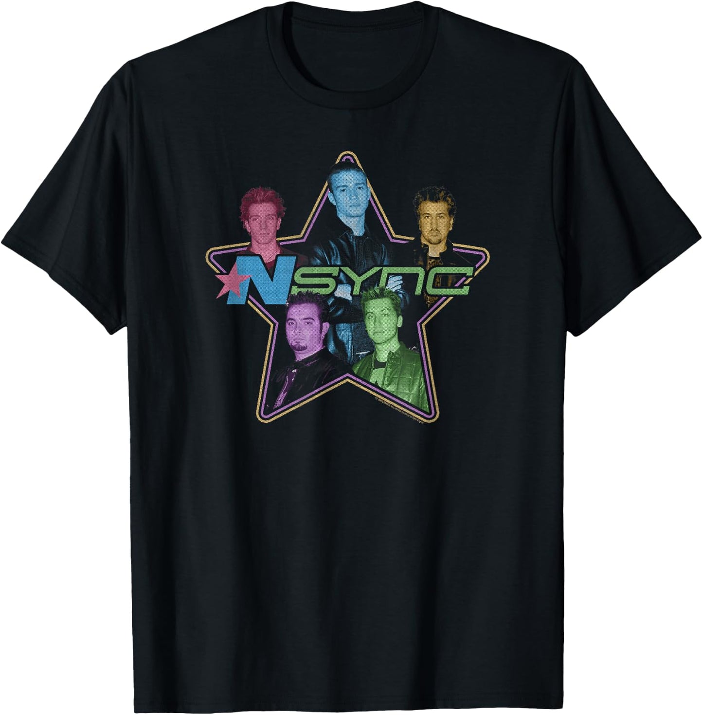 NSYNC Official Retro Neon Logo T-Shirt - T-Shirt | Black