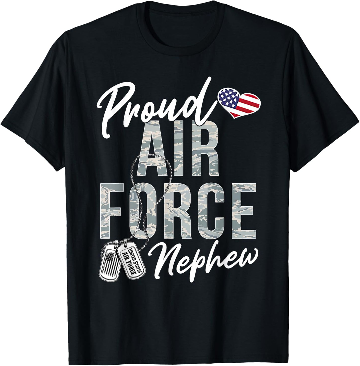 Proud Air Force Nephew US Air Force Graduation Nephew T-Shirt - T-Shirt | Black