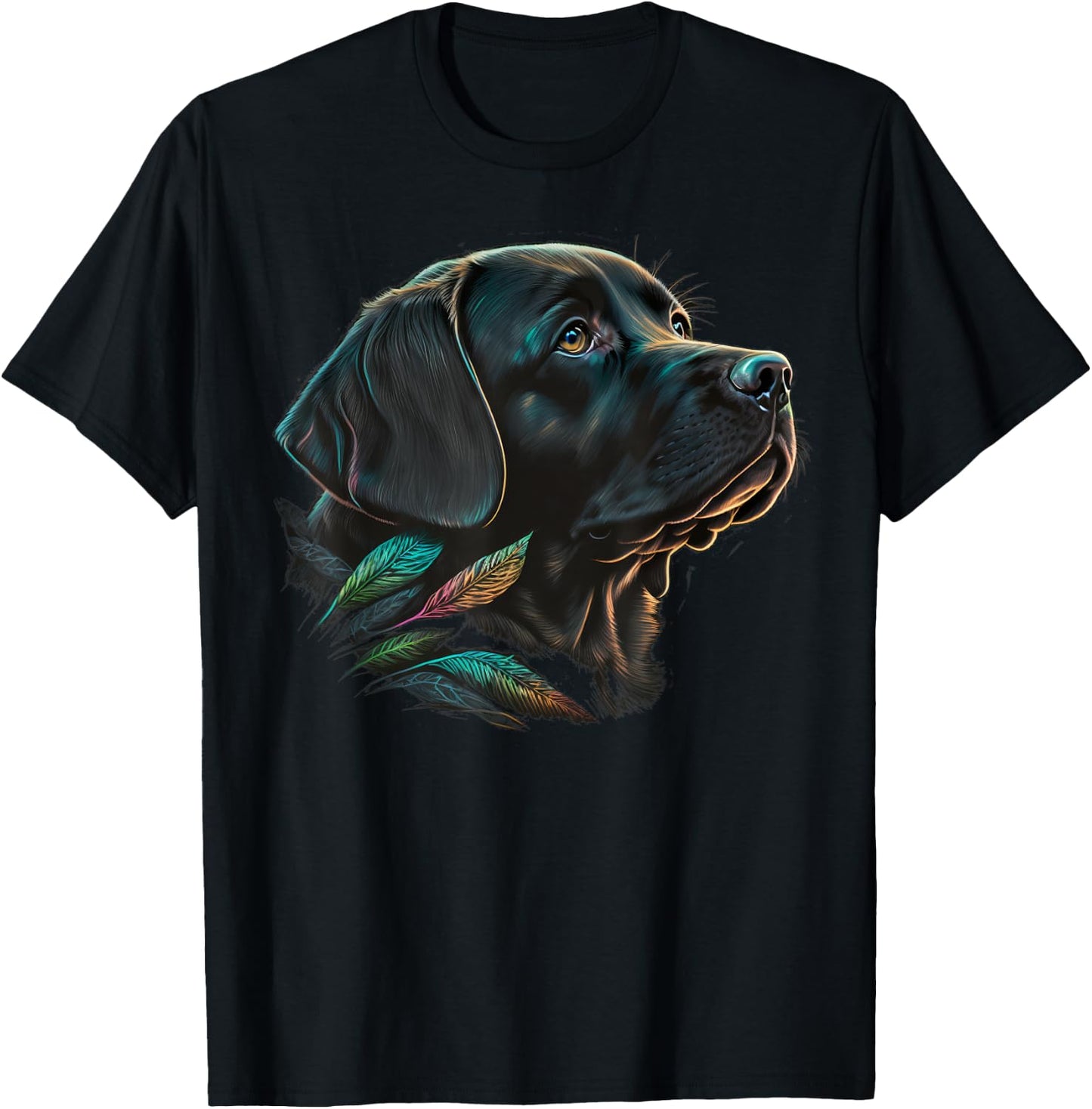 Cute black Labrador Dog on black Labrador Retriever Lover Men Women Kids T-Shirt - T-Shirt | Black