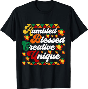 Retro Groovy Hbcu Humbled Blessed Creative Unique T-Shirt - T-Shirt | Black