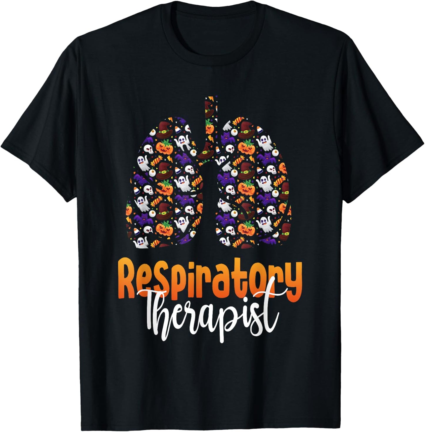 Spooky Respiratory Therapist Halloween Respiratory Therapy T-Shirt - T-Shirt | Black