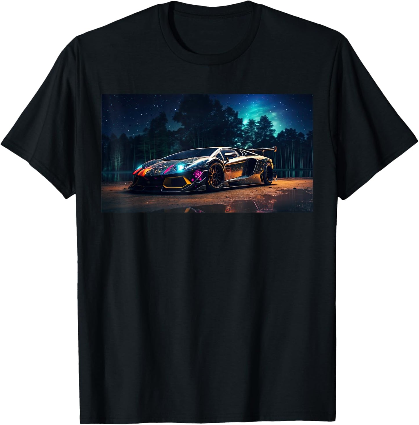 Exotic Supercar Night Racecar Tuning Drift T-Shirt - T-Shirt | Black