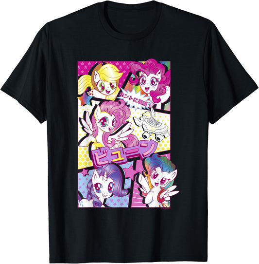 My Little Pony: Friendship Is Magic So Extra Kanji Panels T-Shirt - T-Shirt | Black
