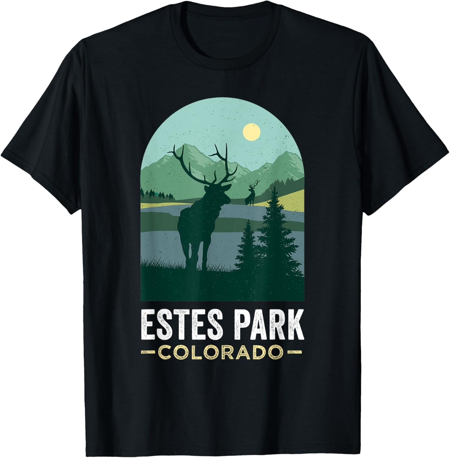 Estes Park Elks Retro Vintage Estes Park Colorado T-Shirt - T-Shirt | Black