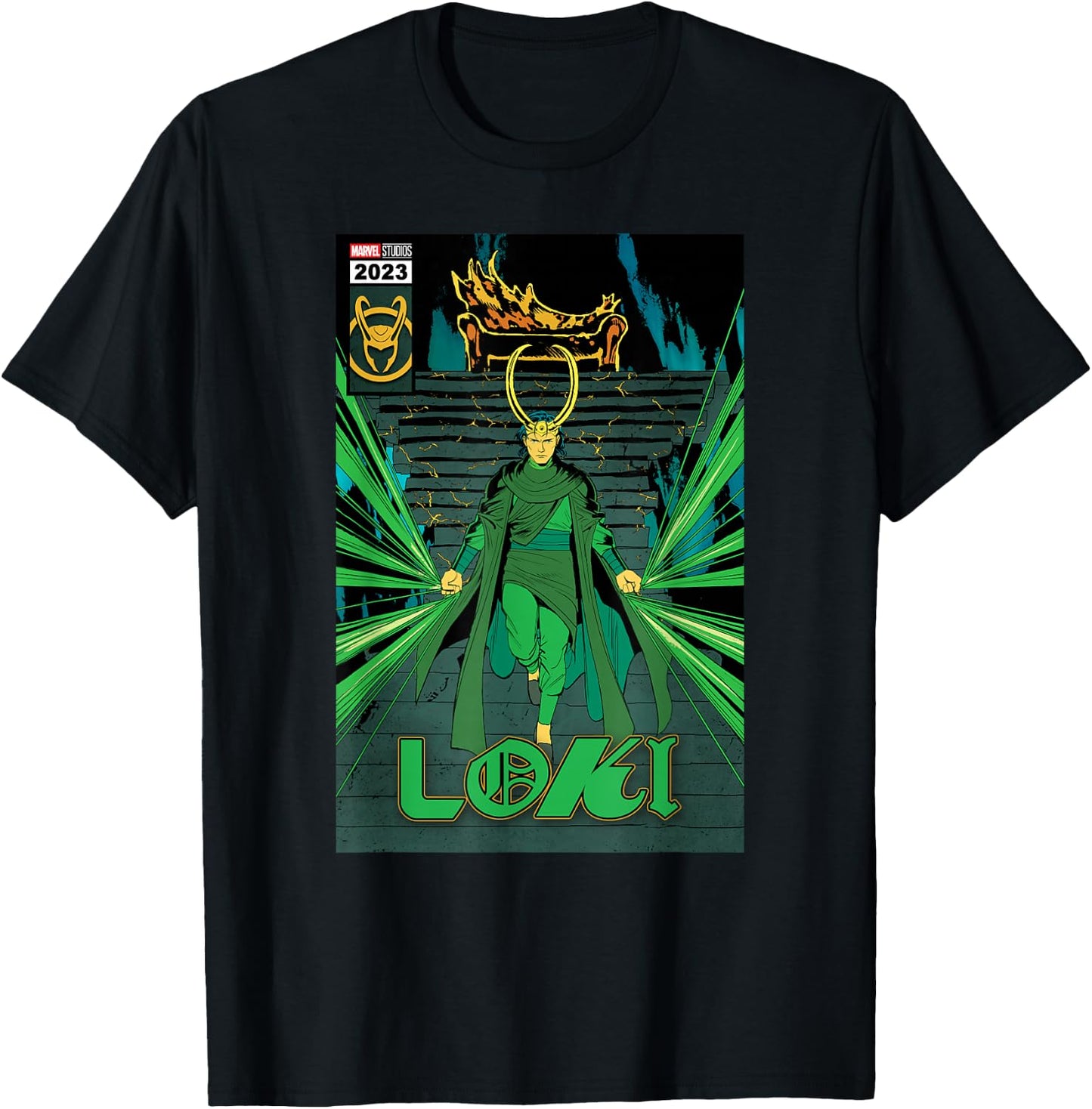 Marvel Studios Loki Season 2 God Loki Comic Cover Art Homage T-Shirt - T-Shirt | Black