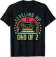 Leveling Up To Dad of 2 Daddy Again Leveled Up Video Gamer T-Shirt - T-Shirt | Black