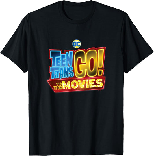 Teen Titans Go! To The Movies Cinema Sign Vintage Logo T-Shirt - T-Shirt | Black