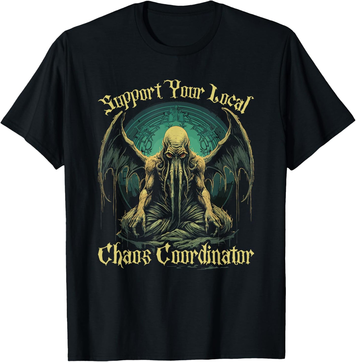 Cthulhu Chaos Coordinator, Cosmic Horror Cthulhu T-Shirt - T-Shirt | Black