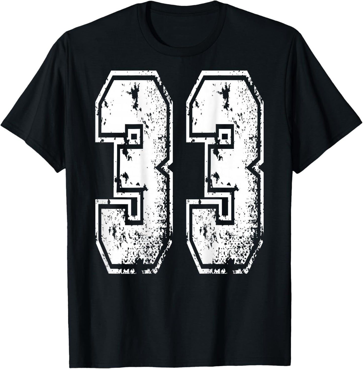 Number 33 Print On Back Of Shirt Number 33 Numbered T-Shirt - T-Shirt | Black