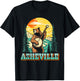 Asheville North Carolina Banjo Bear Vintage Nature T-Shirt - T-Shirt | Black