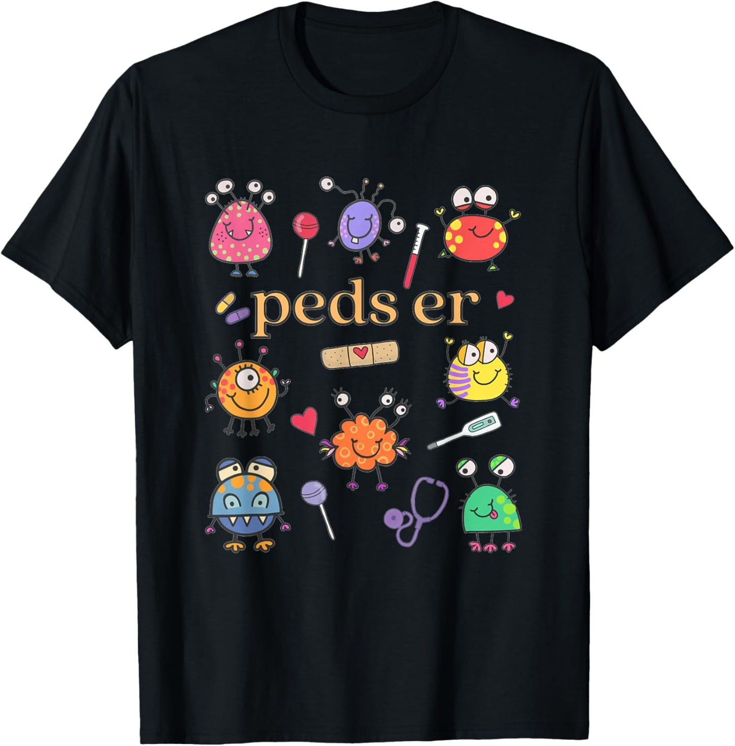 Pediatric ER Nurse Pediatric Emergency Peds Er PEDS Crew T-Shirt - T-Shirt | Black