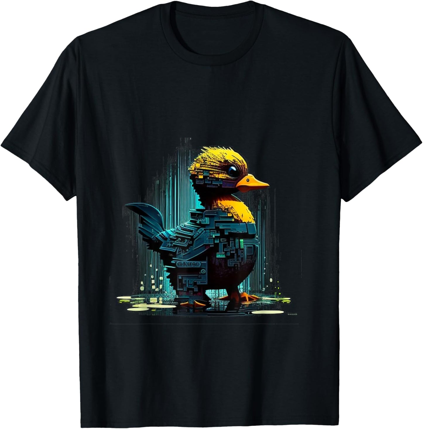 Cool cyber Duck T-Shirt - T-Shirt | Black