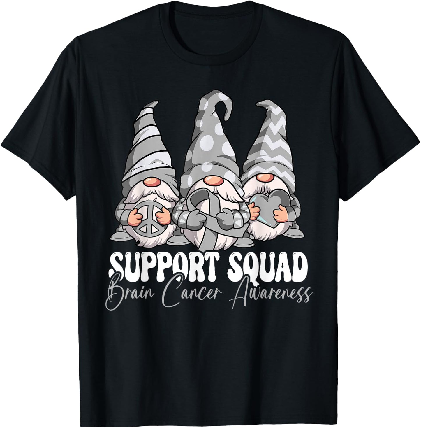 Support Squad Brain Cancer Awareness T-Shirt - T-Shirt | Black