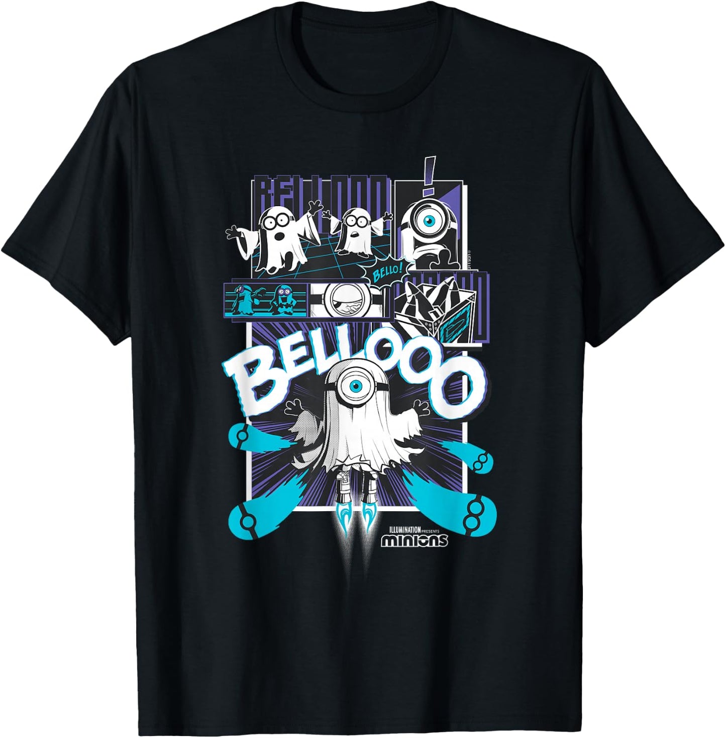Minions Ghost Bello Halloween T-Shirt - T-Shirt | Black