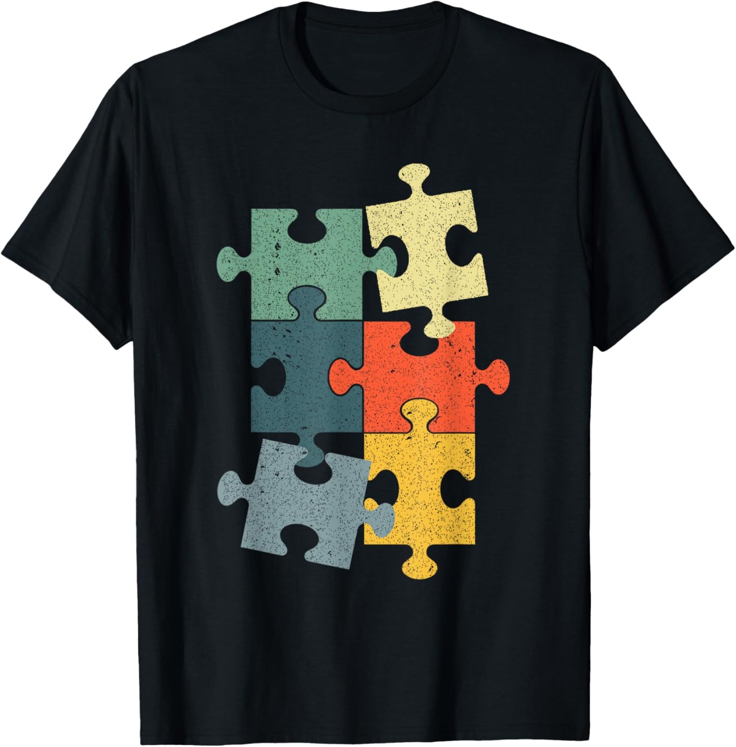 Cute Puzzle Piece Design Women Puzzler Jigsaw Puzzle T-Shirt - T-Shirt | Black