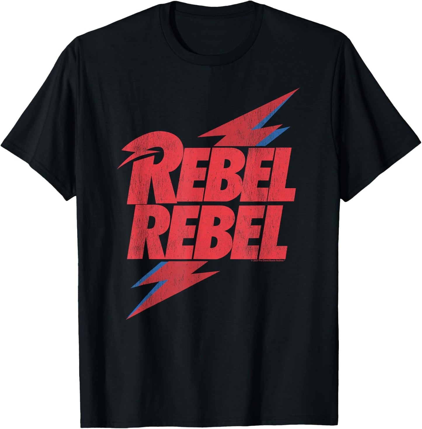 David Bowie Music Rock Distressed Rebel rebel T-Shirt - T-Shirt | Black