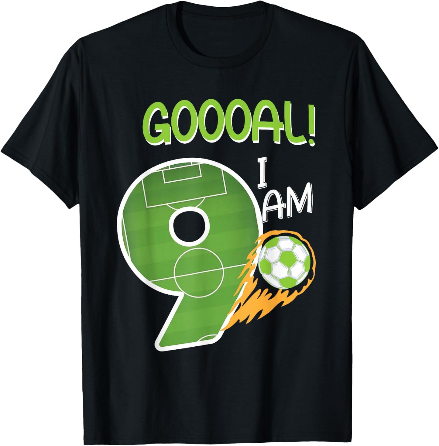 Soccer i'm 9 years old boy birthday T-Shirt - T-Shirt | Black