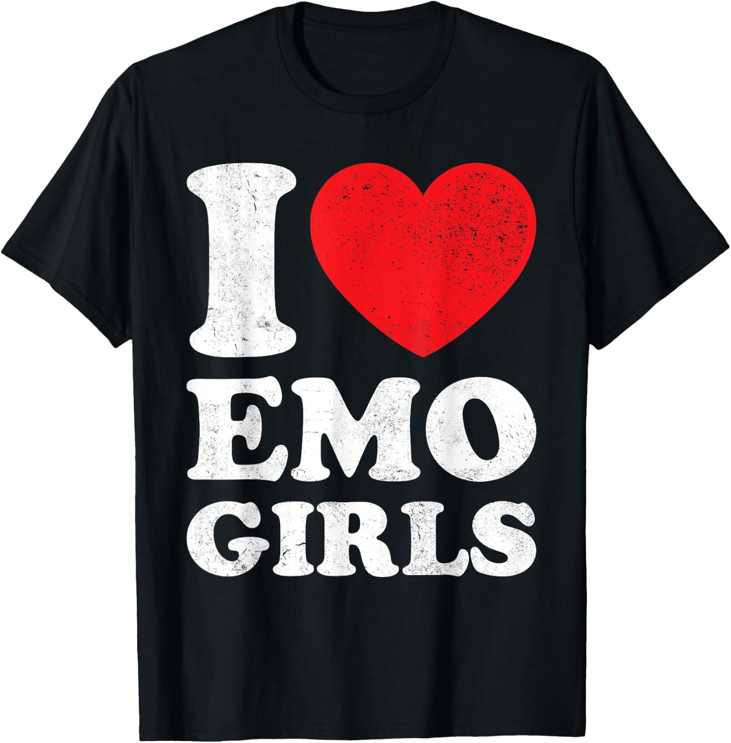 I Love Heart Emo Girls T-Shirt - T-Shirt | Black