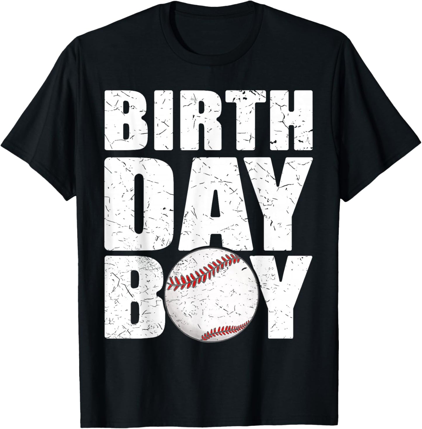 Birthday Boy Baseball Batter Catcher Pitcher Baseball Theme T-Shirt - T-Shirt | Black