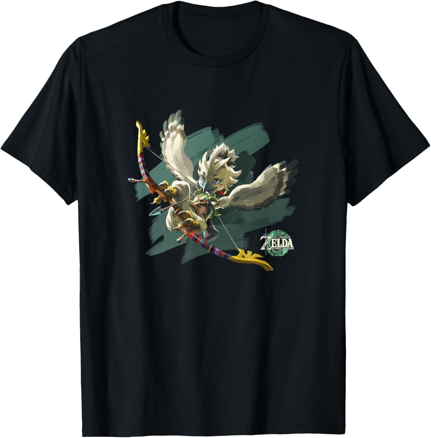 The Legend of Zelda Tears of The Kingdom Tulin Brush Art T-Shirt - T-Shirt | Black