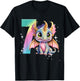7th Birthday Shirt Dragon Party Rainbow Girl Dragon Seven 7 T-Shirt - T-Shirt | Black