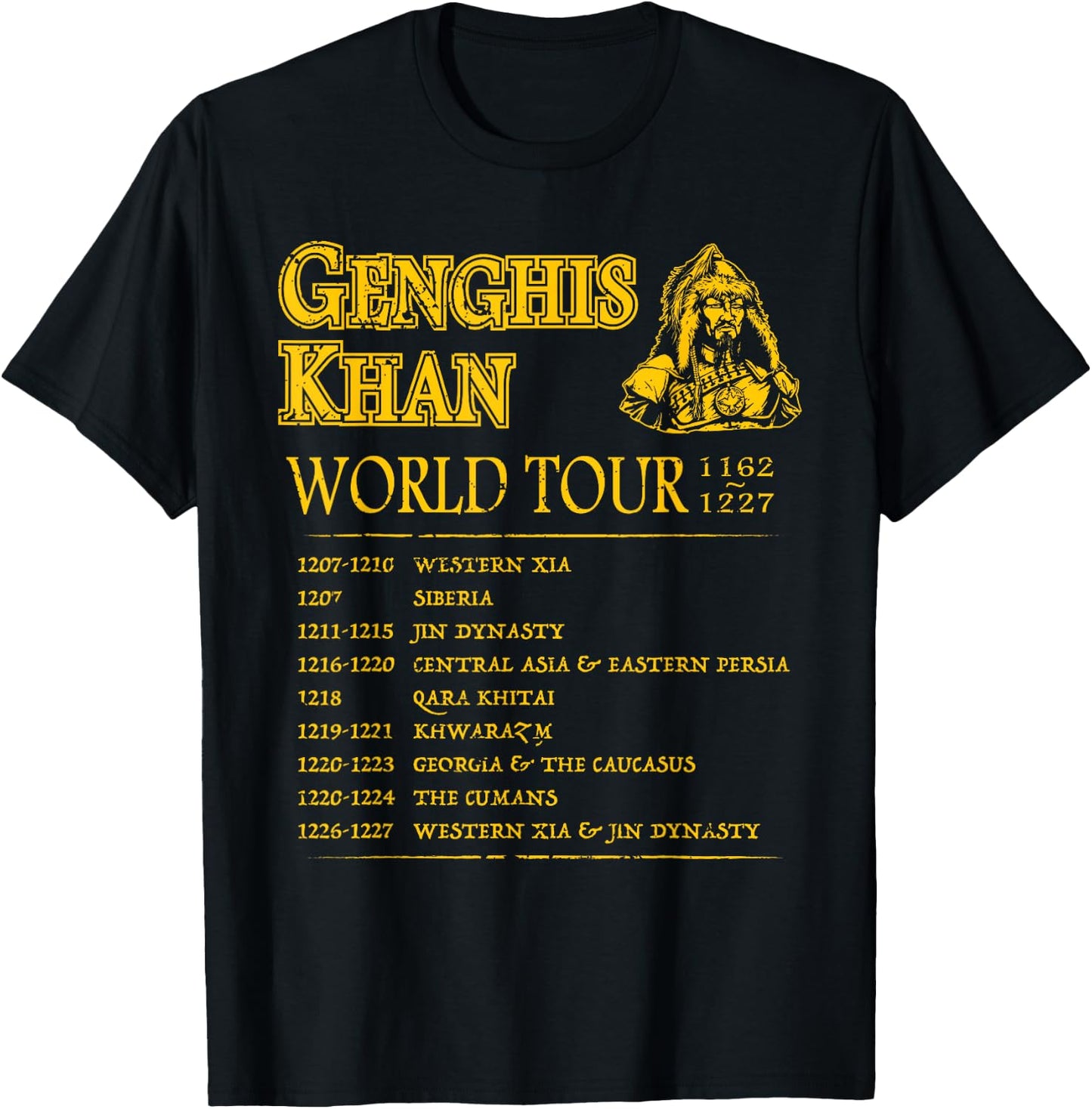 World Tour: Genghis Khan - Historic Mongolian Empire T-Shirt - T-Shirt | Black