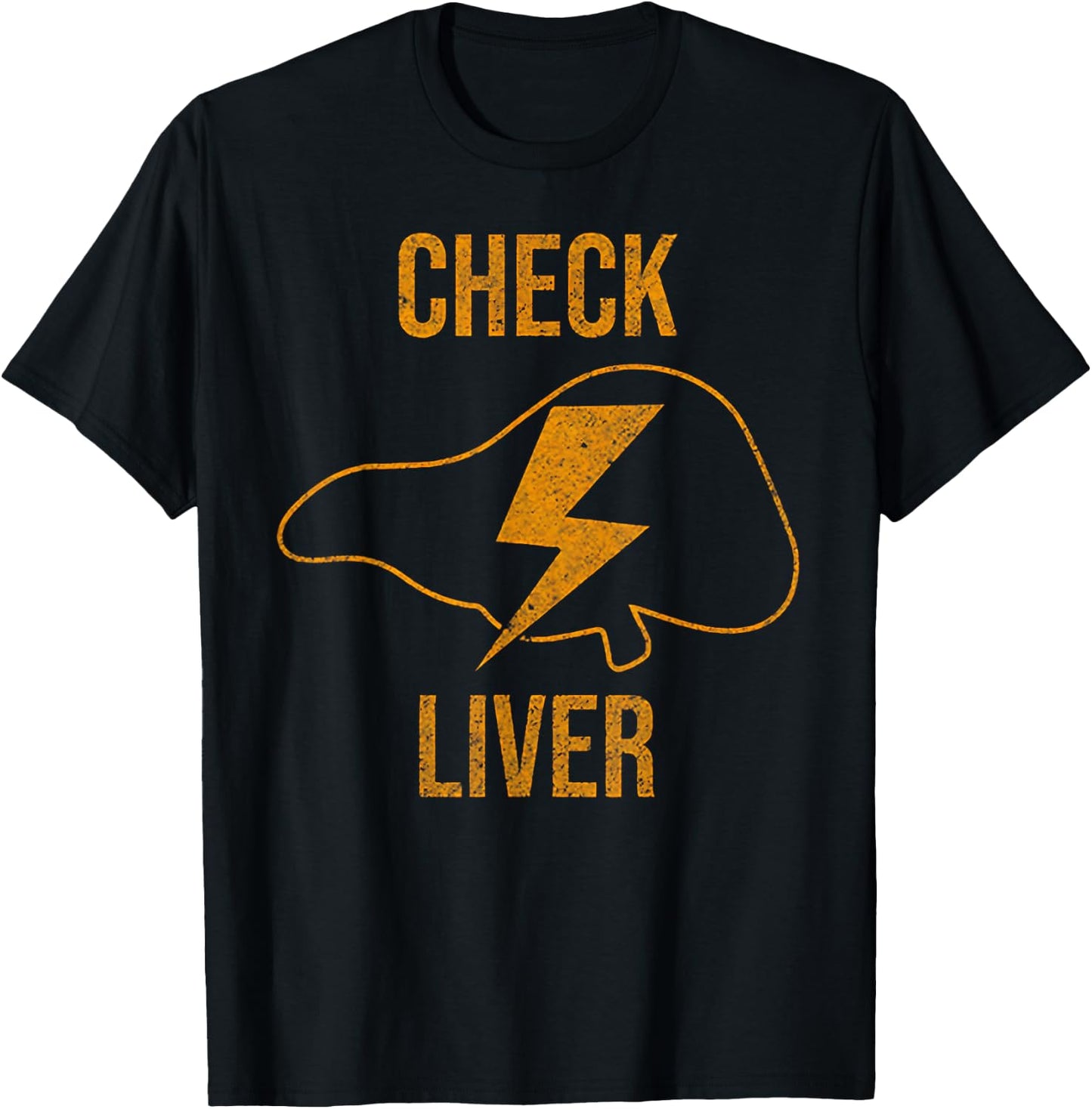 Check Liver T-Shirt - T-Shirt | Black