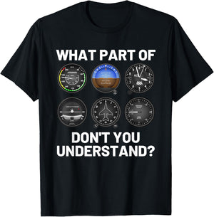 Funny Pilot Art Aviation Six Pack Instruments Flying Plane T-Shirt - T-Shirt | Black