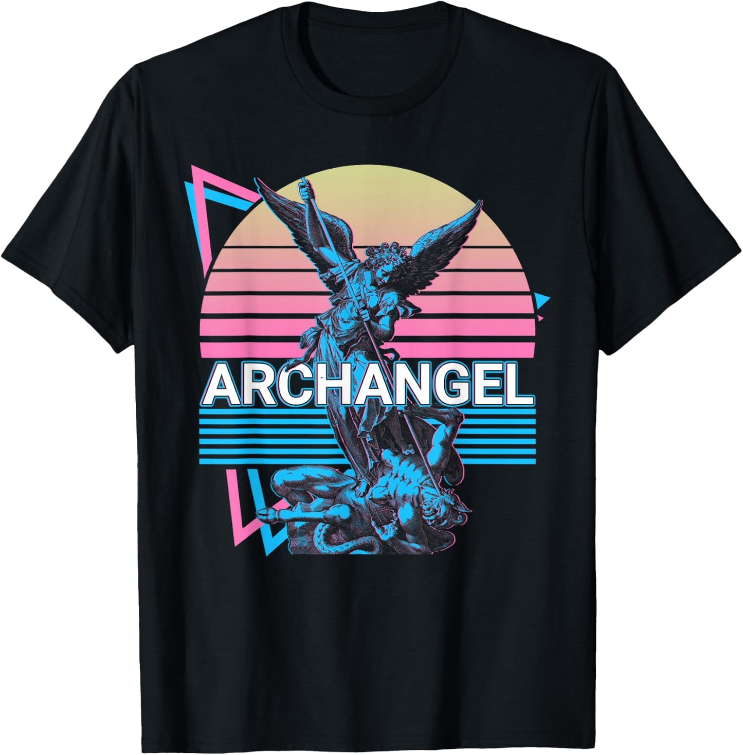 Archangel Michael Saint Michael Retro T-Shirt - T-Shirt | Black