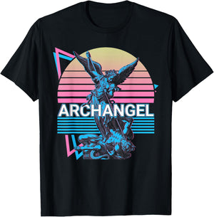 Archangel Michael Saint Michael Retro T-Shirt - T-Shirt | Black