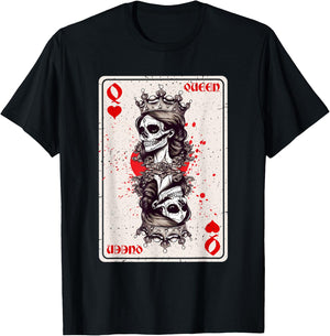 Queen of Hearts Card Game Horror Heart Queen Gothic T-Shirt - T-Shirt | Black