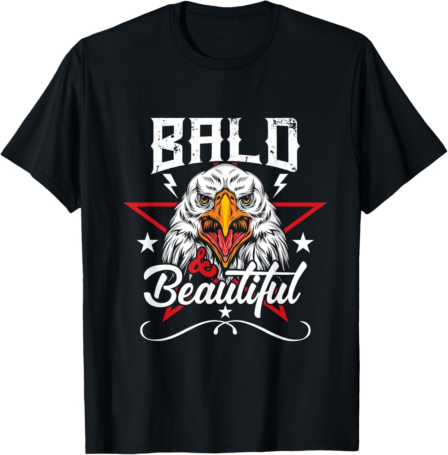 American Patriot - Majestic Bald Eagle with Star T-Shirt - T-Shirt | Black