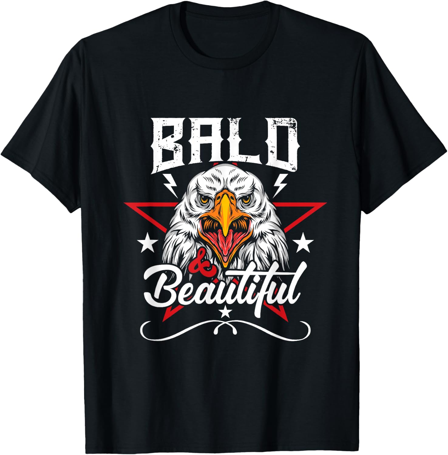 American Patriot - Majestic Bald Eagle with Star T-Shirt - T-Shirt | Black