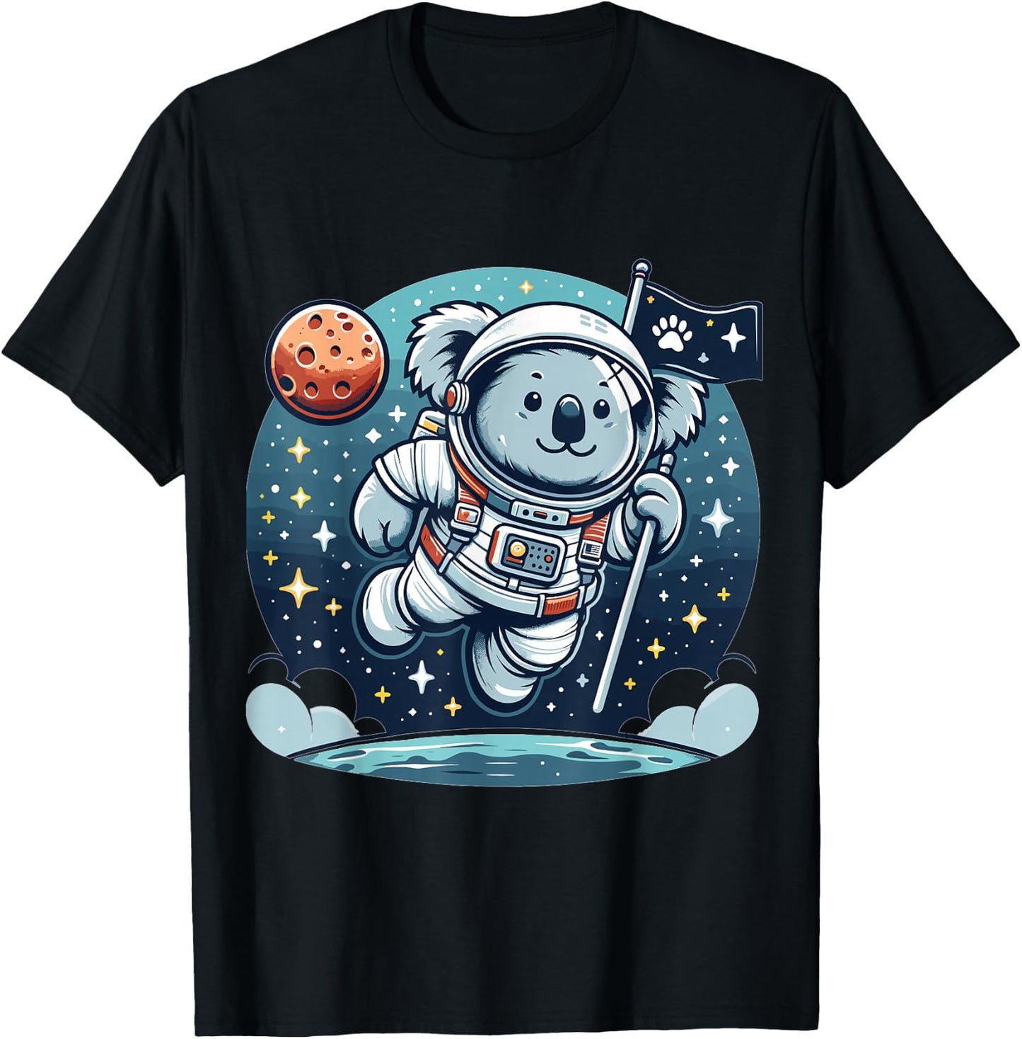 Astronaut Koala Bear for Koala Bear lovers and Koala Bear T-Shirt - T-Shirt | Black