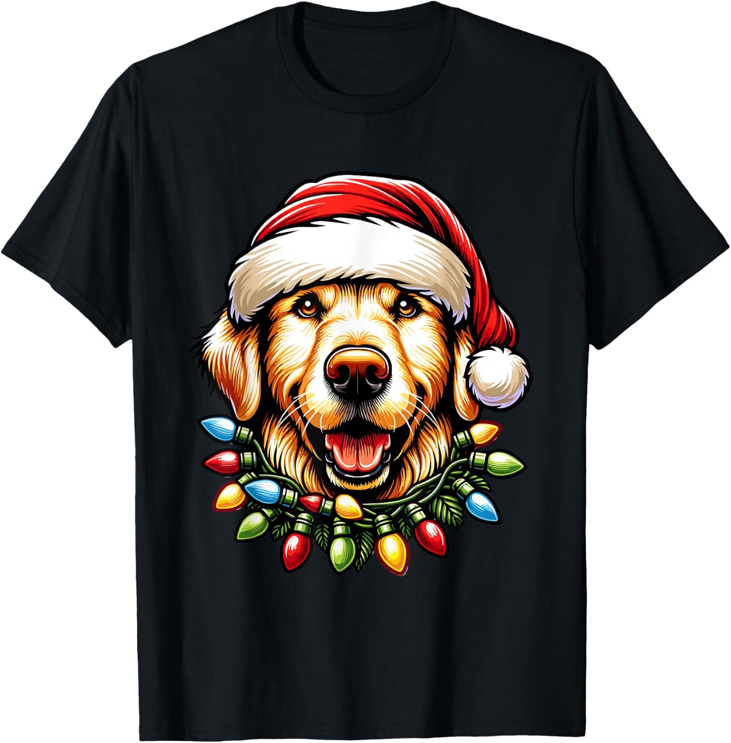 Dog Owner Xmas Men Women Favorite Golden Retriever Christmas T-Shirt - T-Shirt | Black
