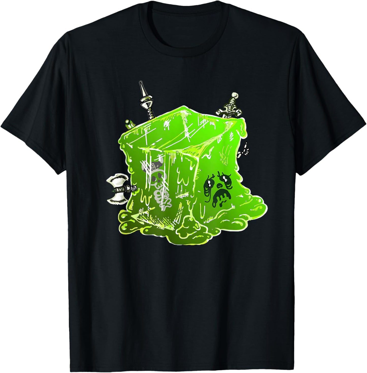 Gelatinous Cube Fantasy Roleplaying Illustration T-Shirt - T-Shirt | Black