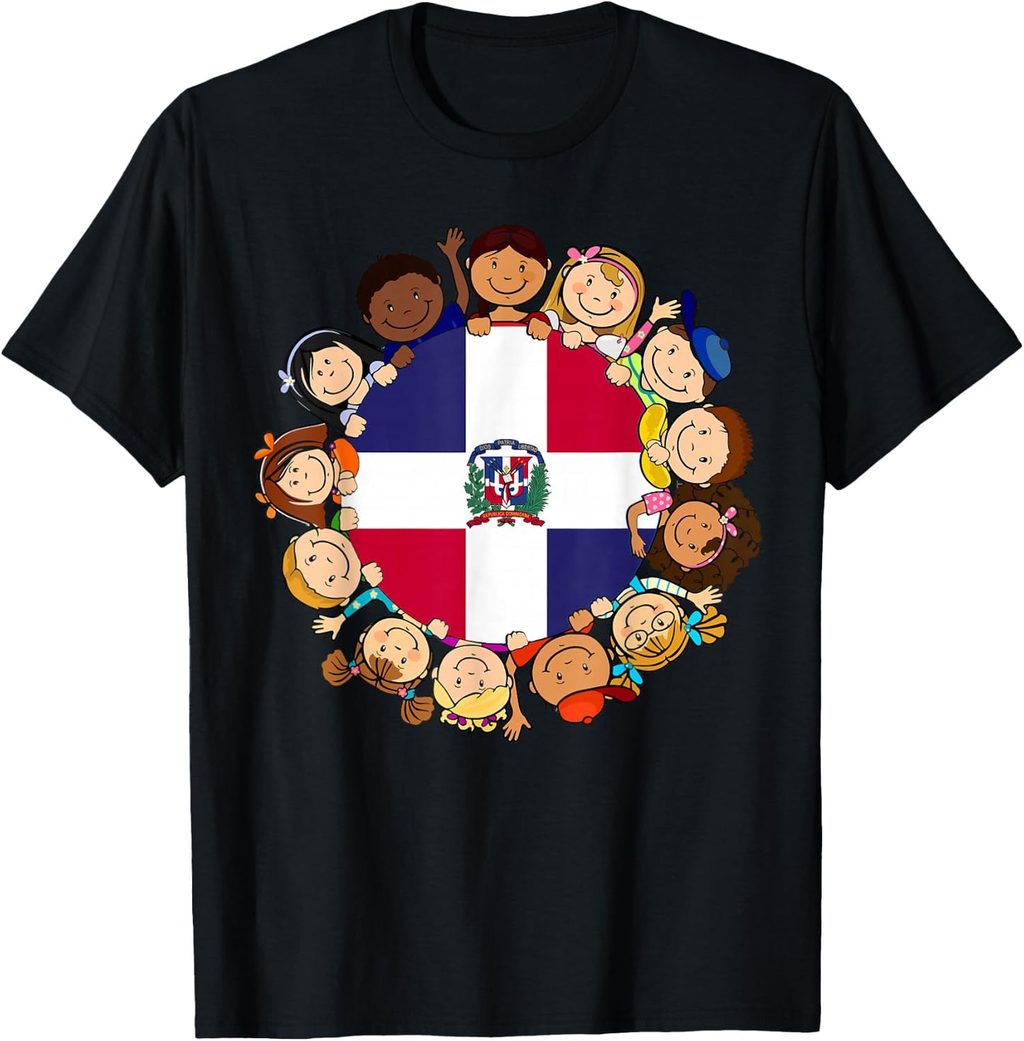 Dominican Republic Kids Dominicana Flag Hispanic Heritage T-Shirt - T-Shirt | Black