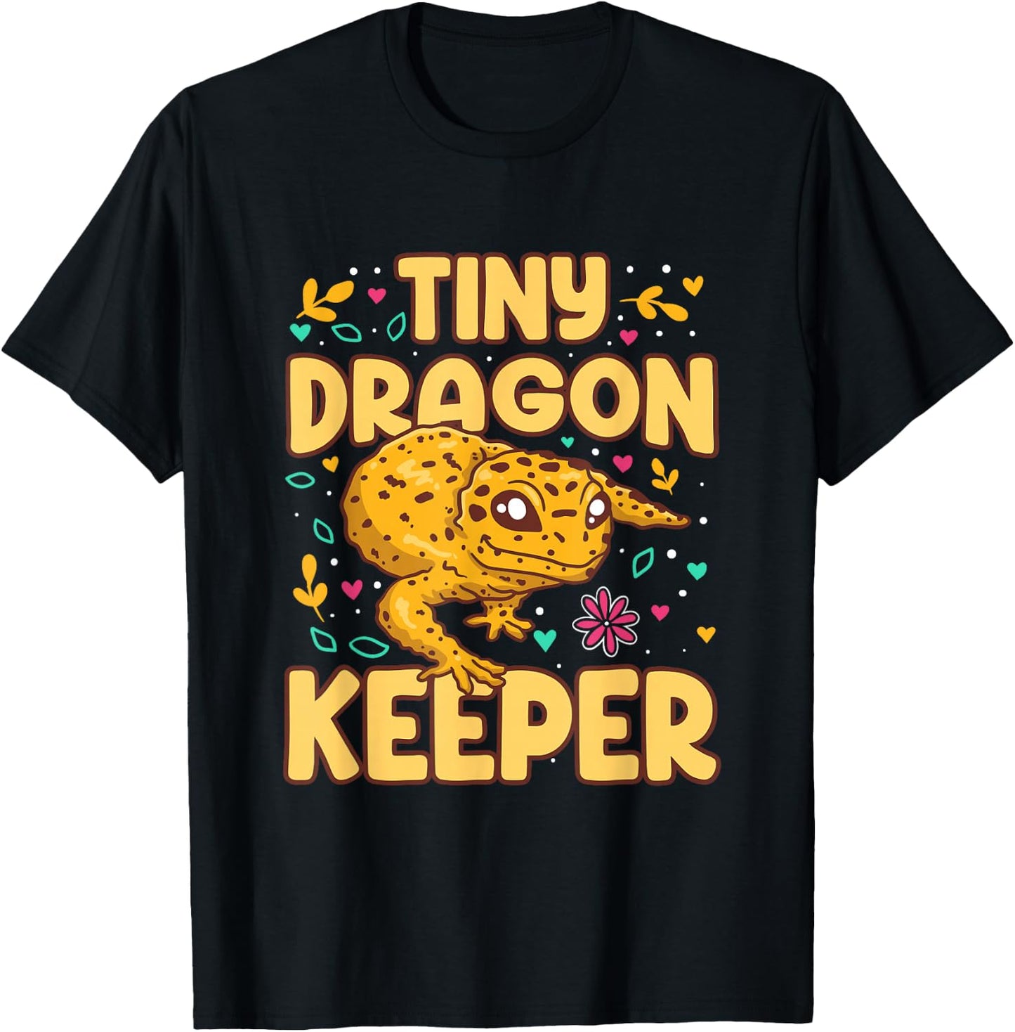 Tiny Dragon Keeper Leopard Gecko T-Shirt - T-Shirt | Black