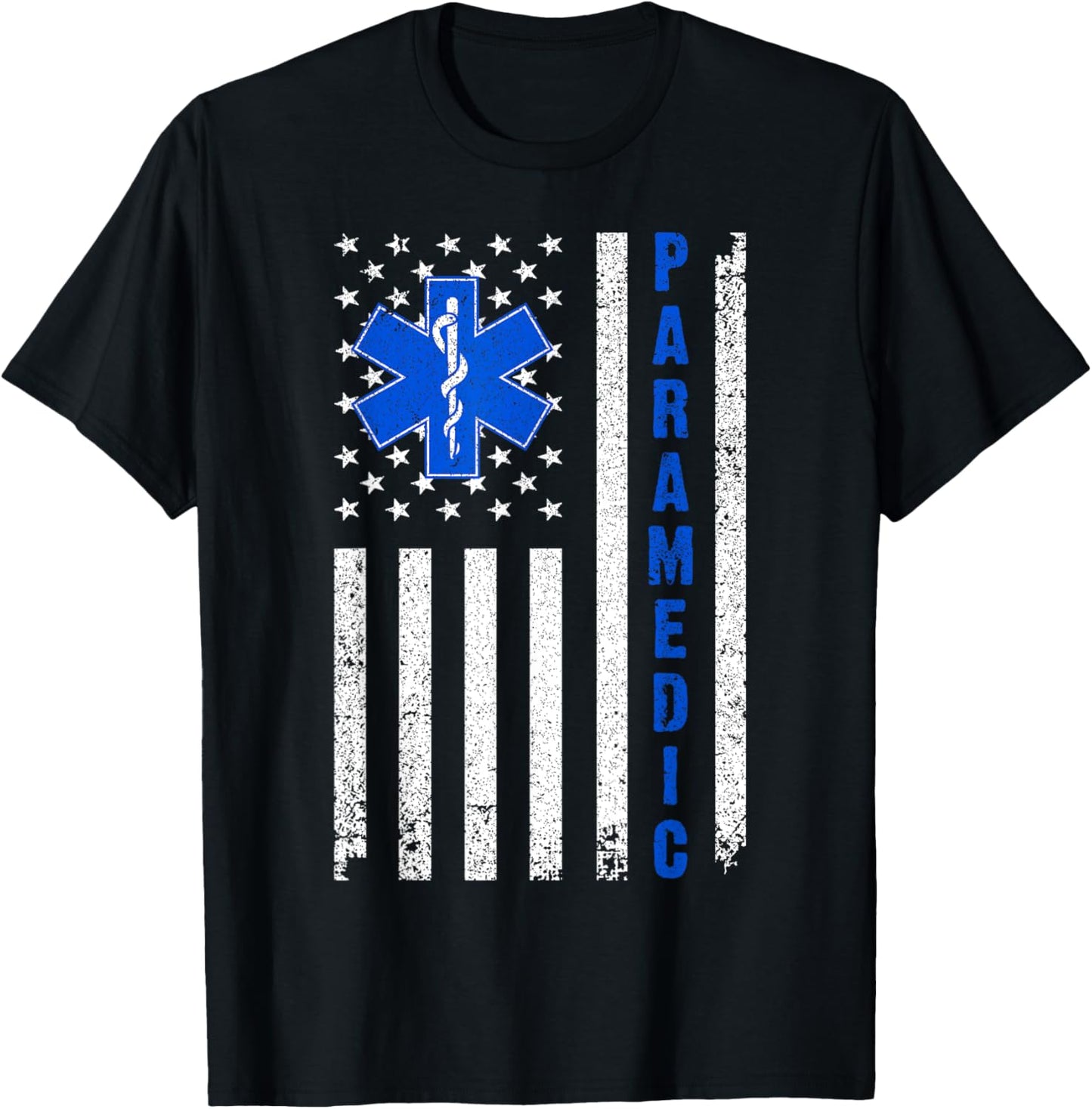 Cool Paramedic Women EMT EMS Medic US Flag Medical T-Shirt - T-Shirt | Black