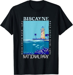 Biscayne National Park Boca Chita Key Distressed Vintage T-Shirt - T-Shirt | Black